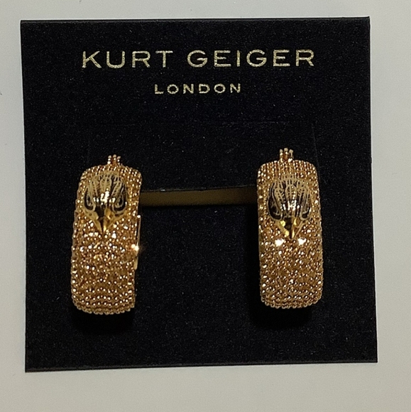 Kurt Geiger eagle pave Bird Hoop Earrings bohemian - Picture 6 of 6